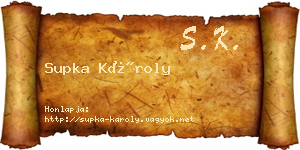 Supka Károly névjegykártya