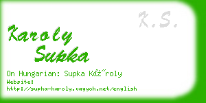 karoly supka business card